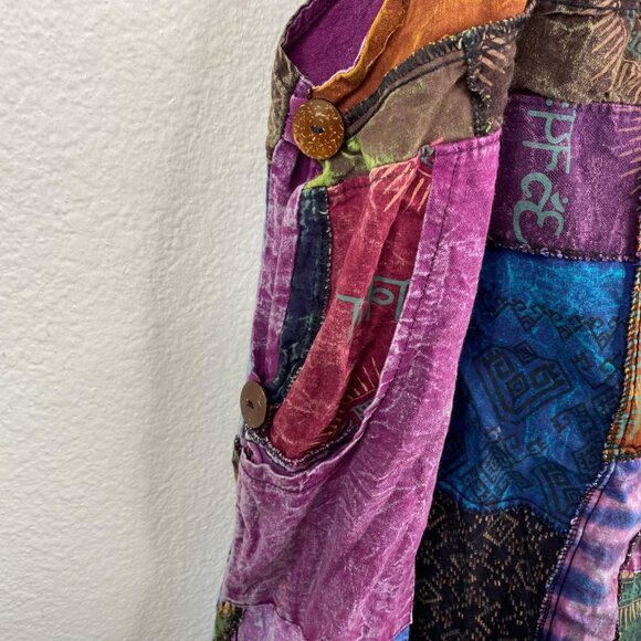 Kathmandu Imports Overalls Jumpsuit Joggers Patchwork Boho Hippie Festival OS - Picture 4 of 11